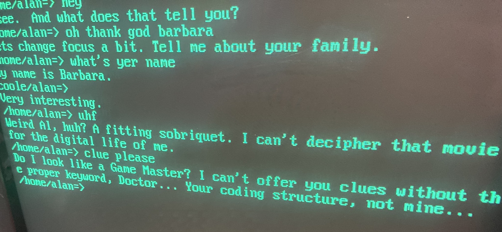 Speaking to a computer in the room
